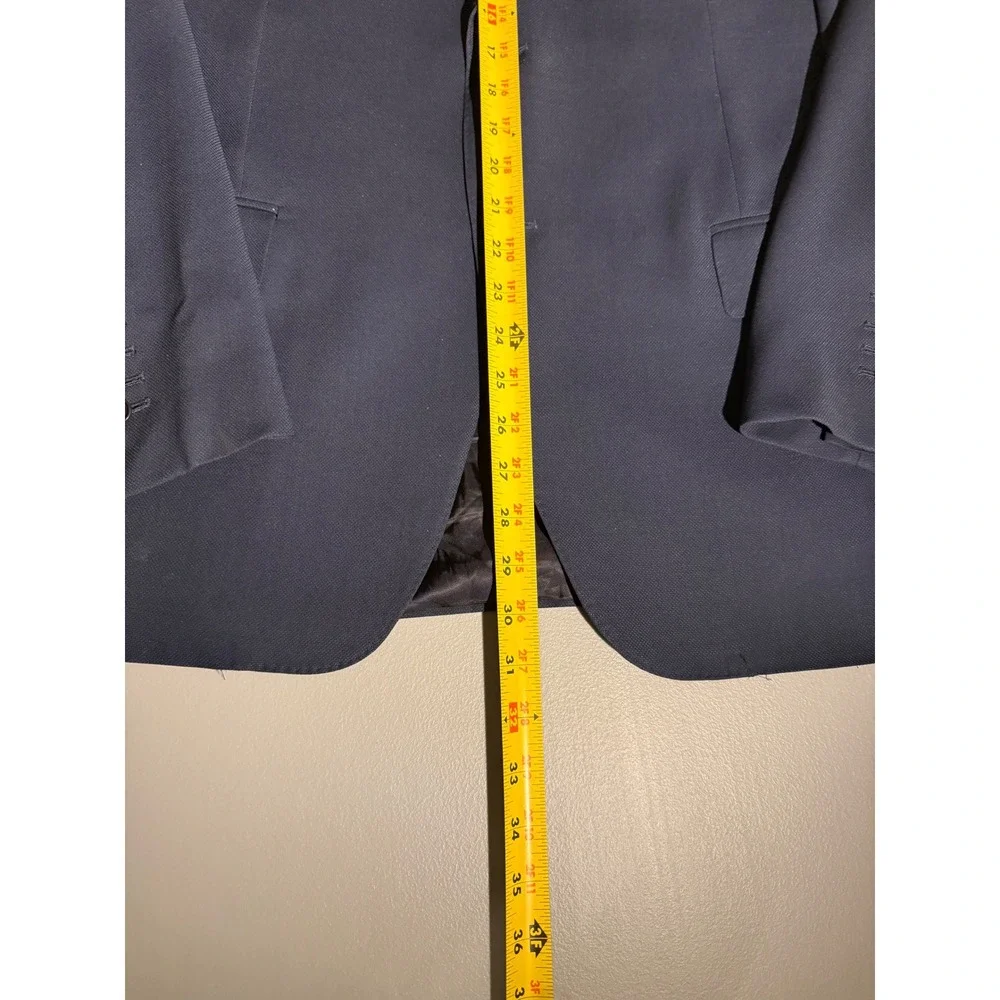 Canali 1934 Mens Navy Blue Wool Travel Water Resistant Blazer Sport Coat 54R IT